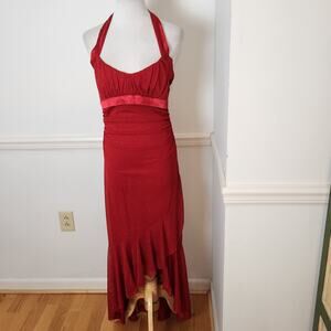 VTG Y2K Taboo Dress Sz Medium Red Glitter Maxi Fairy Grunge Glitter Formal Party
